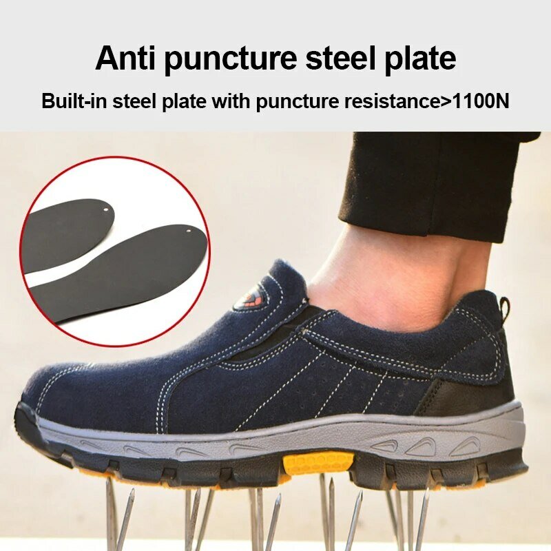 Labor Protection and Safety Work Boots Anti-cheating Anti-cheating Welder Industrial Toe Steel Men Slip On