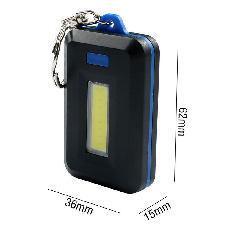 1 pçs portátil mini cob led chaveiro lanterna chaveiro chaveiro tocha lâmpada de luz com mosquetão para acampamento caminhadas pesca