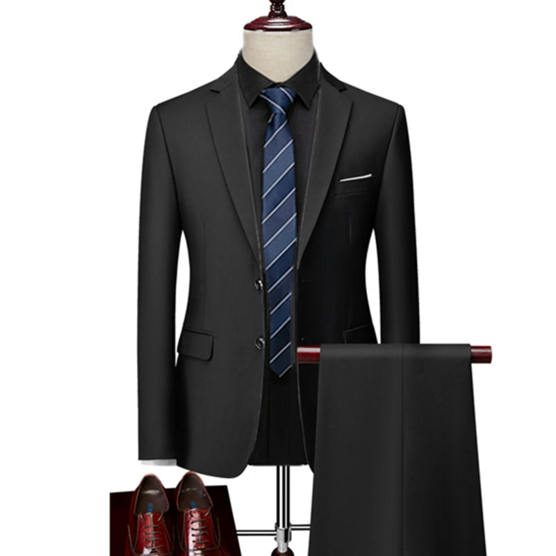 2 pezzi abiti Set blazer giacca pantaloni 2023 moda nuovi uomini Casual Boutique Business Plaid Slim Dress formale cappotto pantaloni