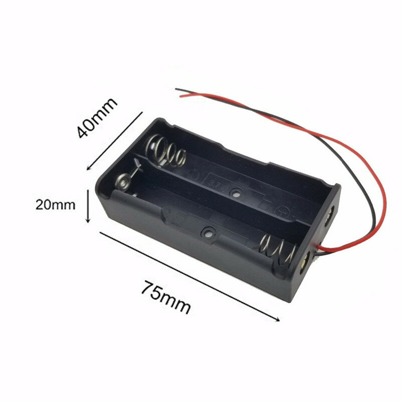 Caja de batería 18650 con 2 ranuras, contenedor de soporte con Clip, cable de 13CM, para baterías 18650 Ues