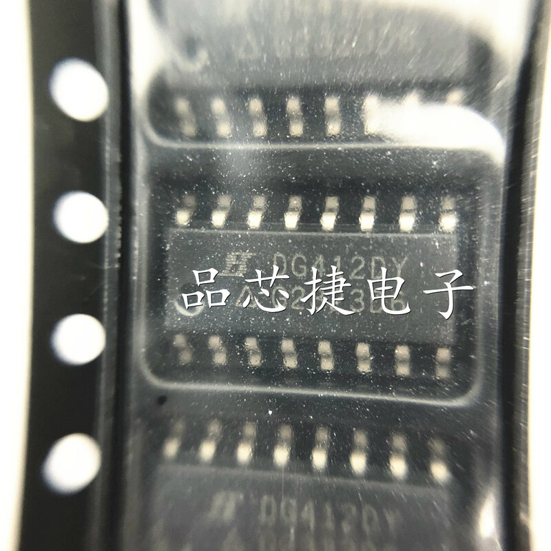 10ชิ้น/ล็อต DG412DY-T1-E3เครื่องหมาย DG412DY SOIC-16 Precision Monolithic Quad SPST CMOS Analog Switches