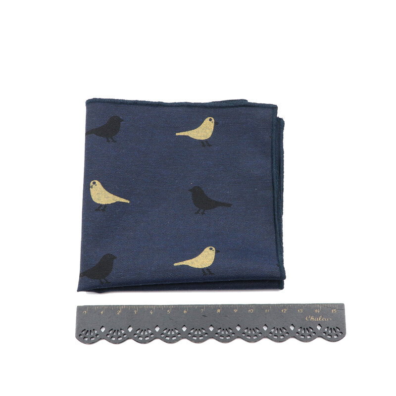 New Cotton Pocket Square For Man Casual Bird Feather Handkerchief Hankie Wedding Party Gift Super Soft Men's Tuxedo Pocket Towel