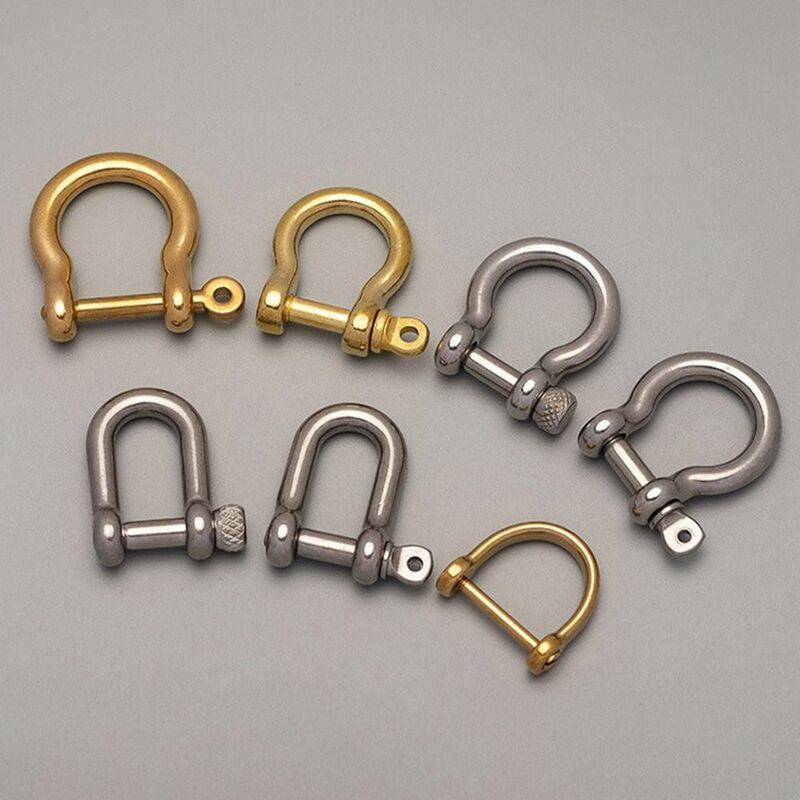 Porte-clés en cuivre avec manille à crochet, 10 styles, mousqueton solide, nœud électronique, porte-clés, bracelet, vis à structure, outils de connecteur de joint