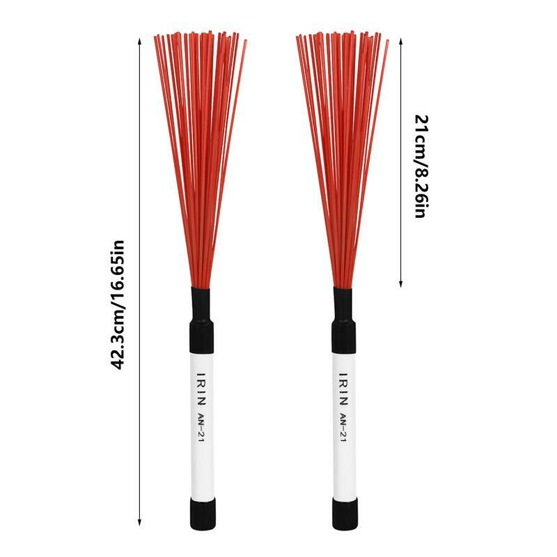 Nylon Drum Brushes 2pcs Adjustable Drum And Percussion Brushes Durable Drum Cleaning Brush Drum Stick Brush Set For Drummers