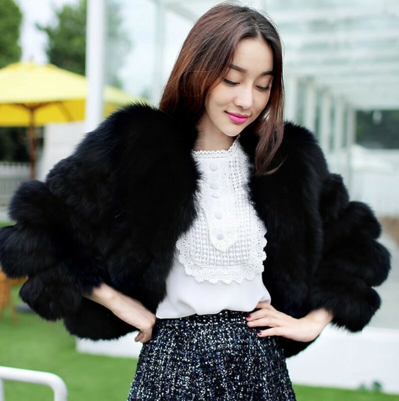 Winter Korean Version Fox Fur Slim Fit Coat Haining Imitation Fur