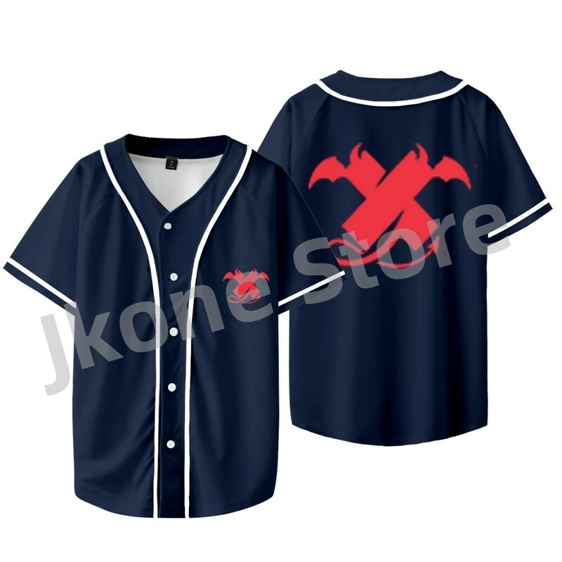 Sam e Colby-Jaqueta de beisebol XPLR Devil X Merch masculina e feminina, T casual de manga curta, fashion