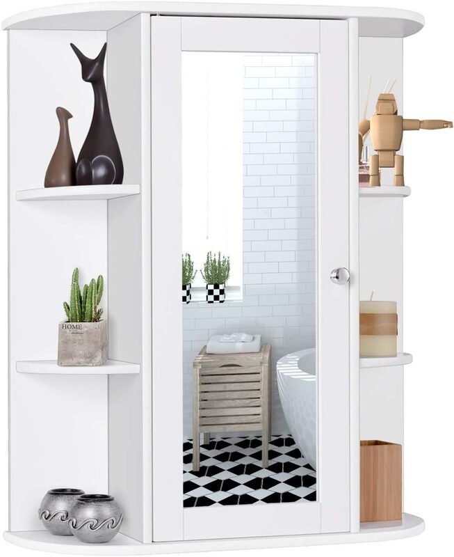خزانة أدوية مع مرآة ، خزانة حمام ، باب واحد ، مثبت على الحائط