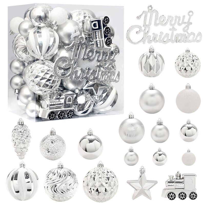 65 Stück Weihnachts ball Ornamente Set hängenden Ball Baum Dekorationen für Indoor Outdoor Urlaub Party Lieferungen