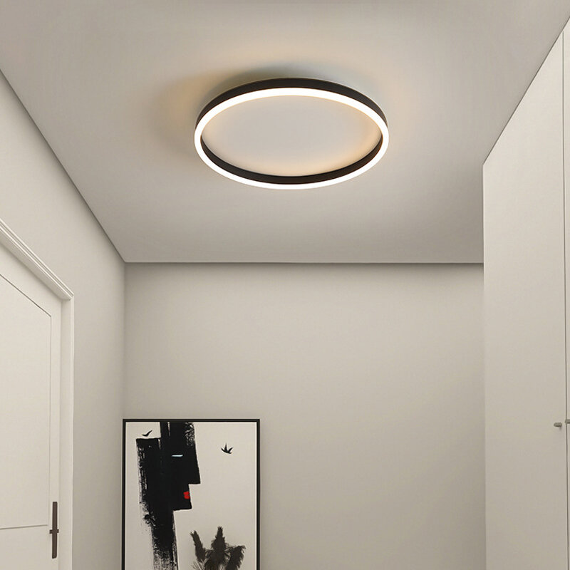 Modern Corridor Ceiling Chandelier LED Ring Ceiling Lamp for Aisle Balcony Stairs Foyer Bedroom Indoor Lighting Fixtures Luster