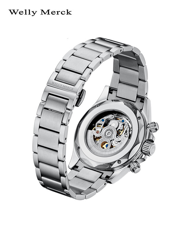 Reloj de lujo para hombre Welly Merck, reloj de buceo impermeable con cristal de zafiro luminoso, reloj mecánico automático