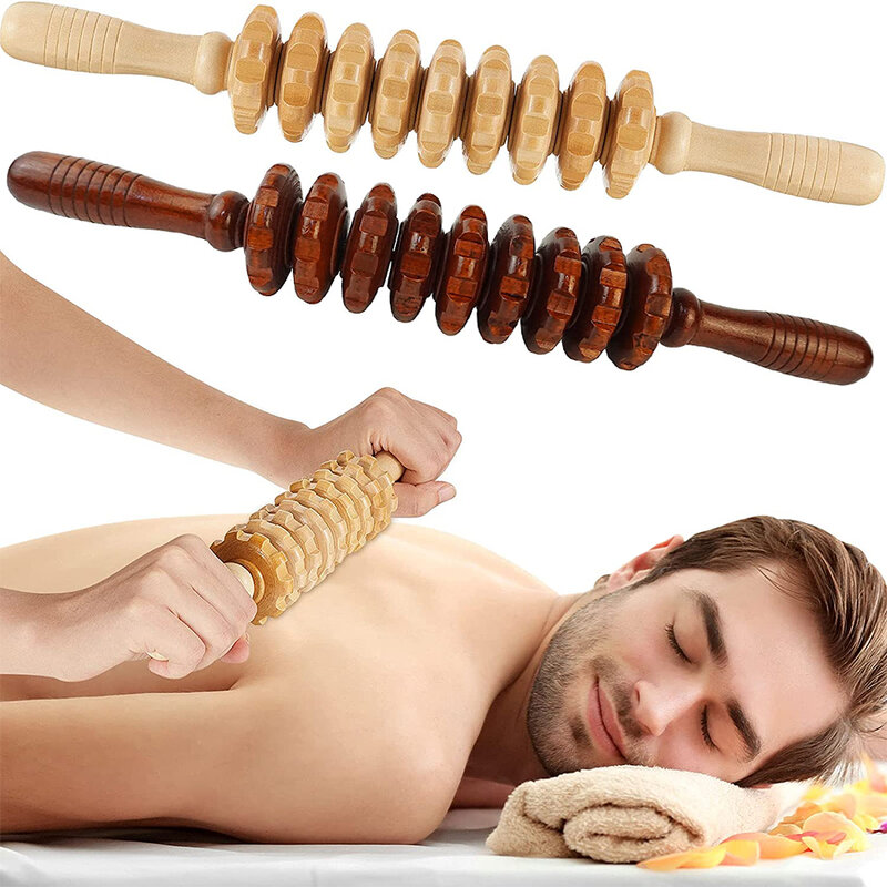 Деревянные терапевтические массажные инструменты для придания формы телу, ролики для целлюлита, инструменты для скульптурирования тела для облегчения боли в мышцах, 1 шт.
