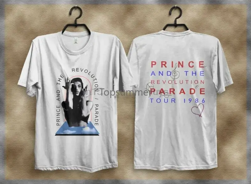 T-shirt vintage Prince and The Revolution Parade Tour, Top Tee, Reprint, 1986