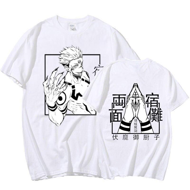 Hot Ryomen Sukuna Printed T Shirt Fashion Anime Graphic Short Sleeve Men's Casual Loose Cozy Tee Top