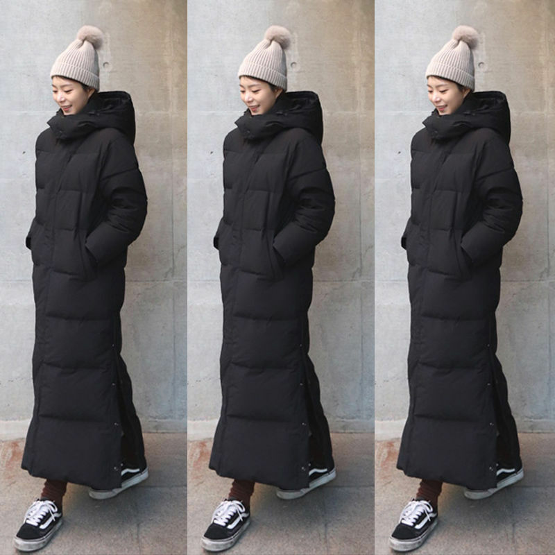 Giacca invernale lunga Parka Maxi X-lungo cappotto donna Casual cappotto allentato abbigliamento femminile capispalla cotone piumino Fluff