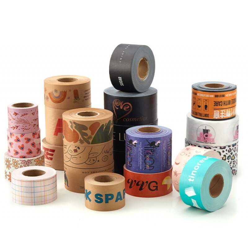 Customized productCustom Printed  Eco Friendly Recycled Water Activate Gummed Kraft Paper Packing Tape Custom Logo
