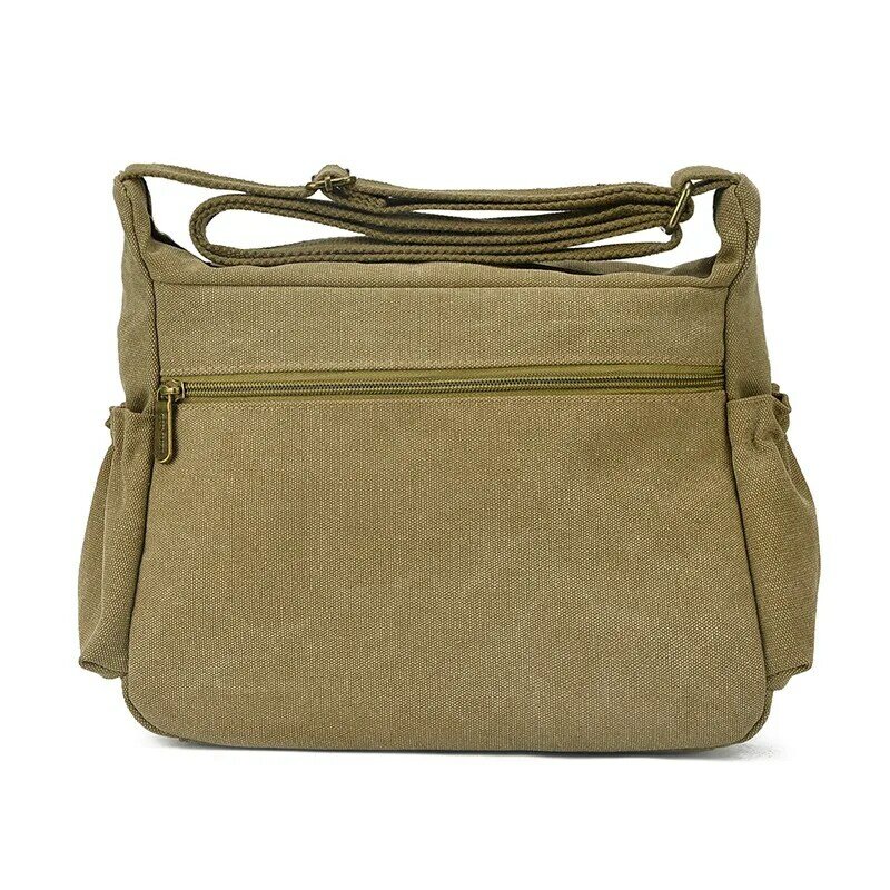 Men's Retro Canvas Shoulder Bag Multi Functional Practical Tool Kit for Unisex Versatile Multi Pocket Crossbody Sling Bag
