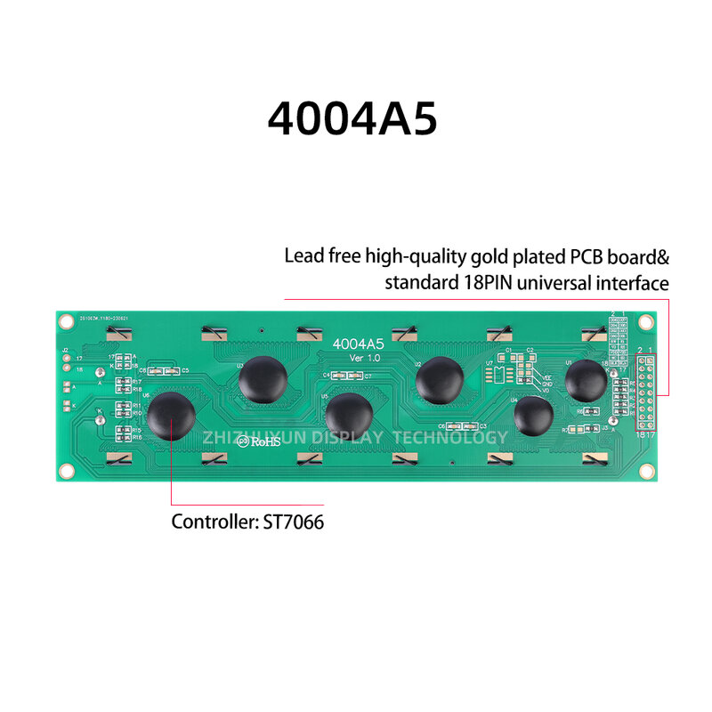 4004A5 5V 40X4 4004 Character LCD Module Display Screen Blue LED Backlight Built In SPLC780D Controller