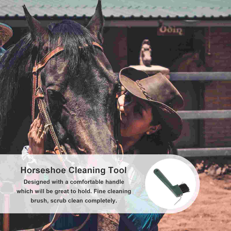 Cepillo de plástico para la limpieza de la empuñadura del caballo, herramienta portátil para el cuidado de la herradura