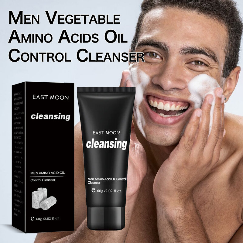 Detergente per il viso da uomo cicatrici Anti Acne controllo dell'olio restringere i pori esfoliante idratante pulizia profonda rinfrescante sbiancante detergente per il viso