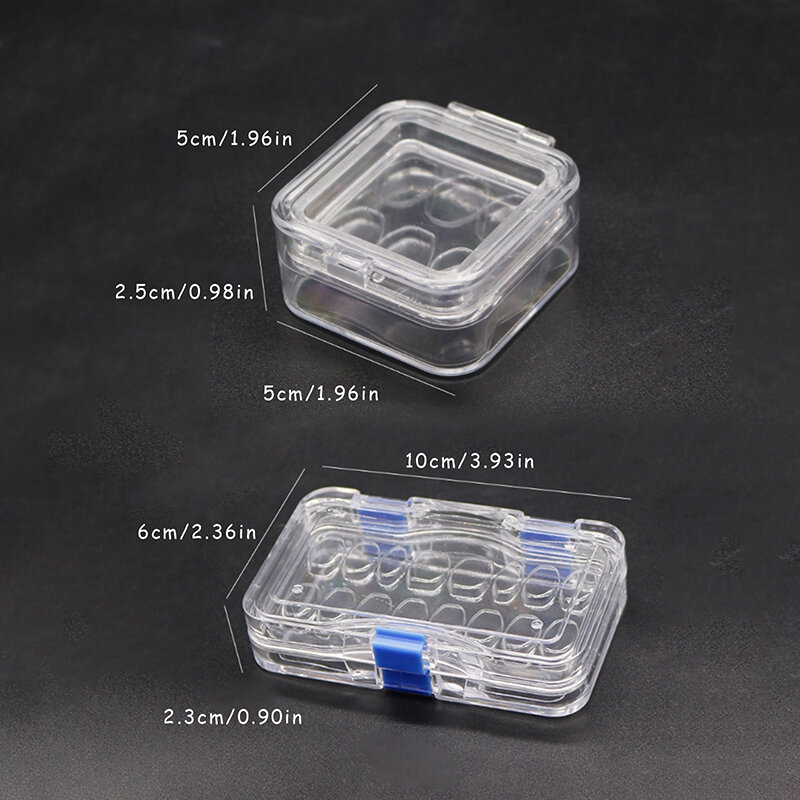 1 szt. 6/16 plastikowa proteza z membraną siatkową pudełeczko na ząbki przezroczysta pudełeczko na ząbki plastikowa skrzynka na zęby do przechowywania koron i mostów