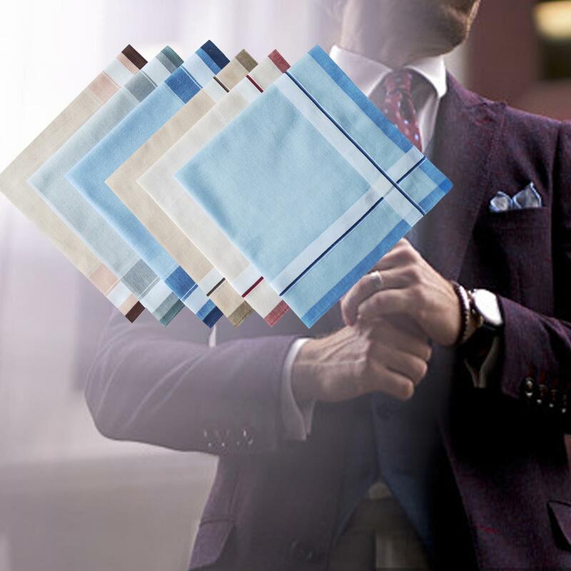 Pañuelos de algodón para hombre, pañuelos cuadrados de bolsillo para caballeros formales, 6 piezas