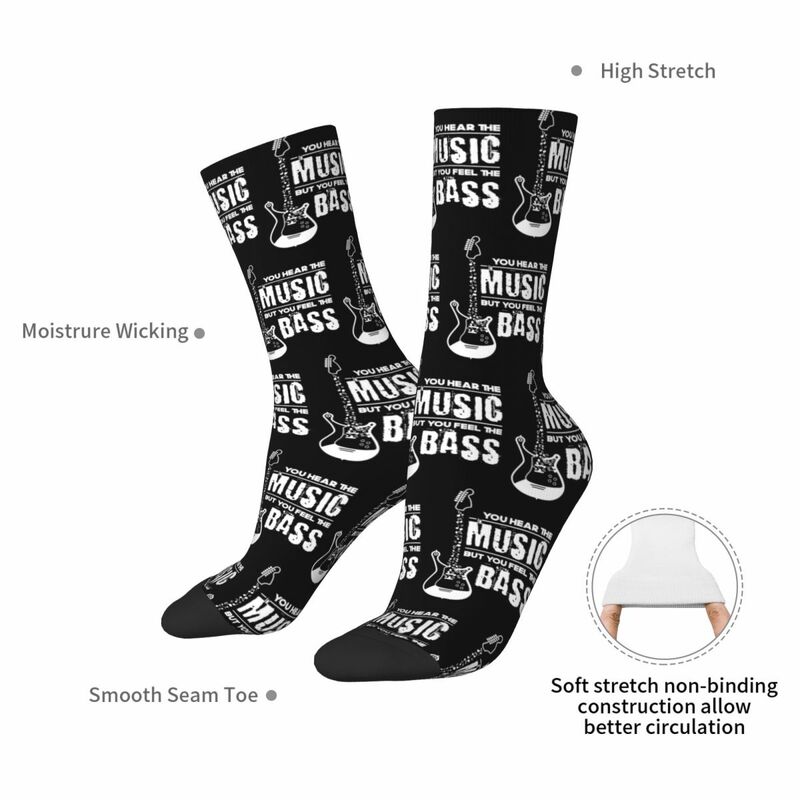 Музыкальные носки с басом, высококачественные чулки в стиле Харадзюку, всесезонные длинные носки, аксессуары для подарка на день рождения унисекс