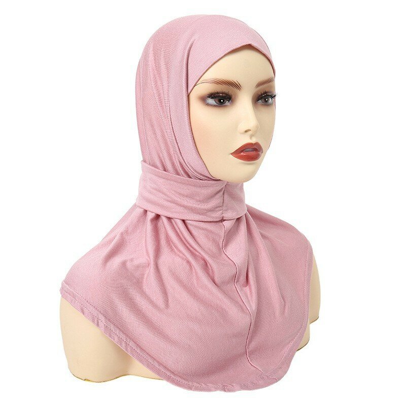 Islam Snap Fastener Hijabs para Mulheres, Envoltórios Clássicos de Cabeça Cobertura Completa, Tampas Turbante, Tampas Turbantes, Mulheres Muçulmanas, Pronto a Vestir