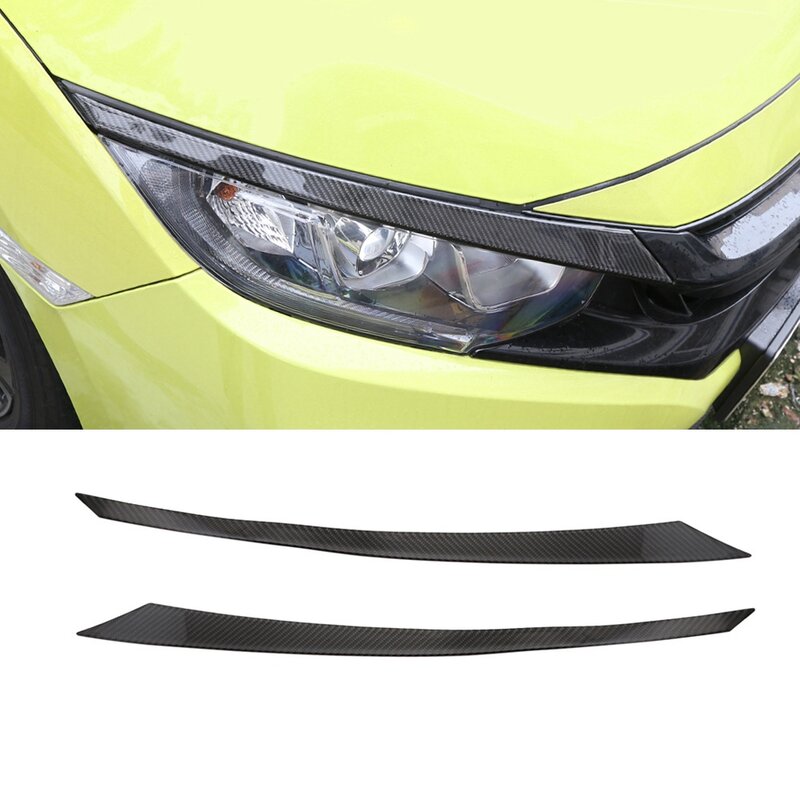 Car Headlight Lamp Eyebrow Spoilers Decorative Sticker Protection for Honda Civic 10Th 16-20