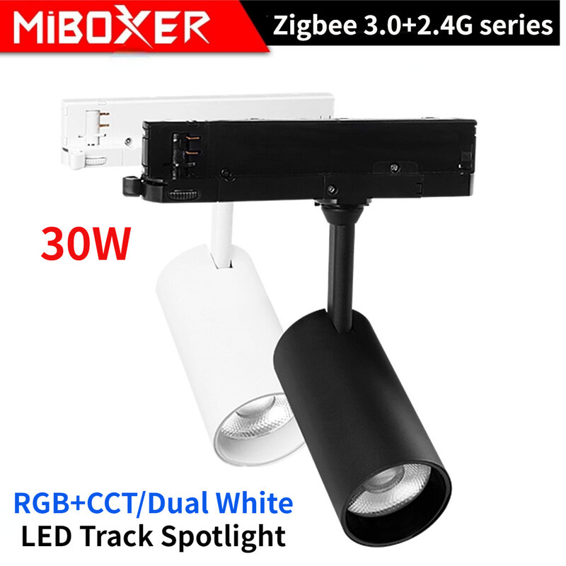 Zigbee 3.0 Miboxer RGB + CCT LED, lampu sorot LED 30W Tuya APP 2.4G lampu sorot putih ganda tipe RF kendali jarak jauh 110-240VAC