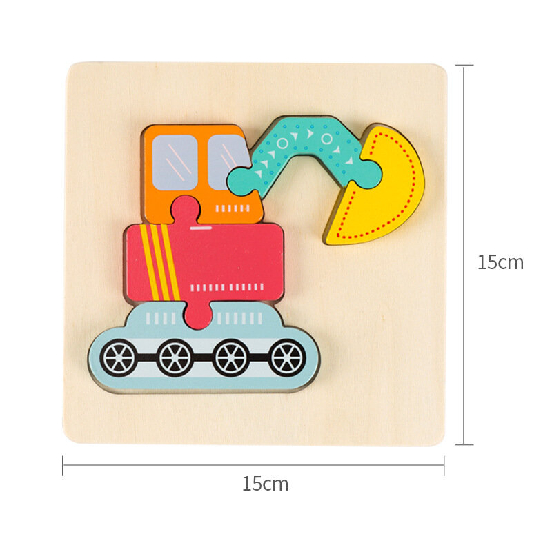0-3 Years Old Wooden Infant 3D Three-dimensional Puzzle Hand Grasping Board Early Education Puzzle Building Blocks Assembly