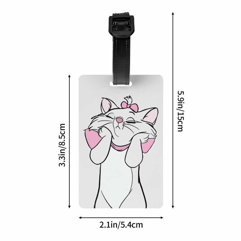 Sassy Marie Aristocats Cat Etiqueta de equipaje para bolsa de viaje, Maleta, cubierta de privacidad, tarjeta de identificación con nombre