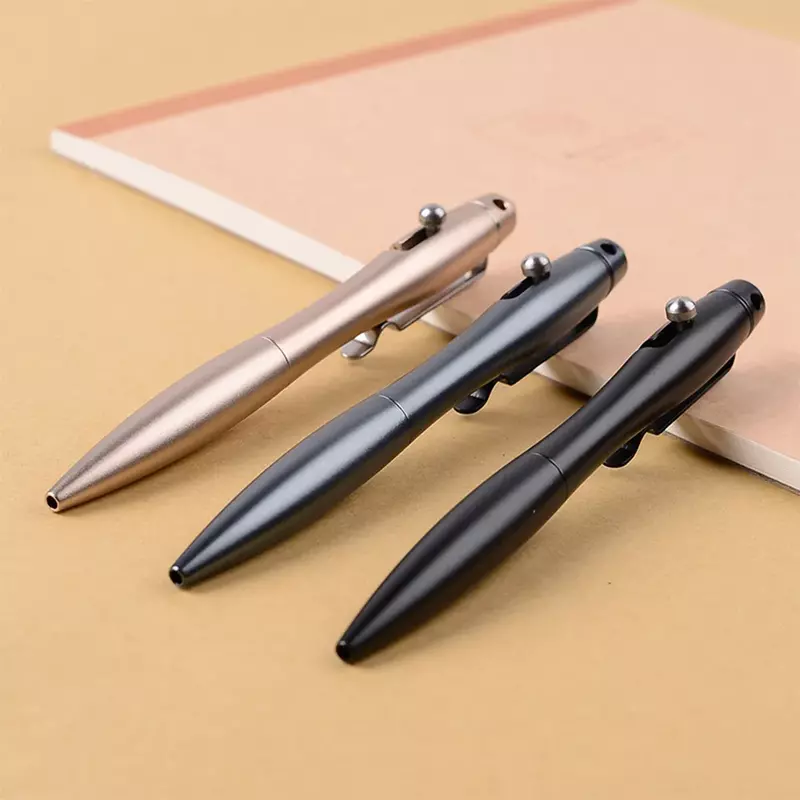 Практичная однотонная гелевая ручка из алюминиевого сплава с чернилами, инструмент для письма в стиле ретро с болтом, школьные и офисные канцелярские принадлежности