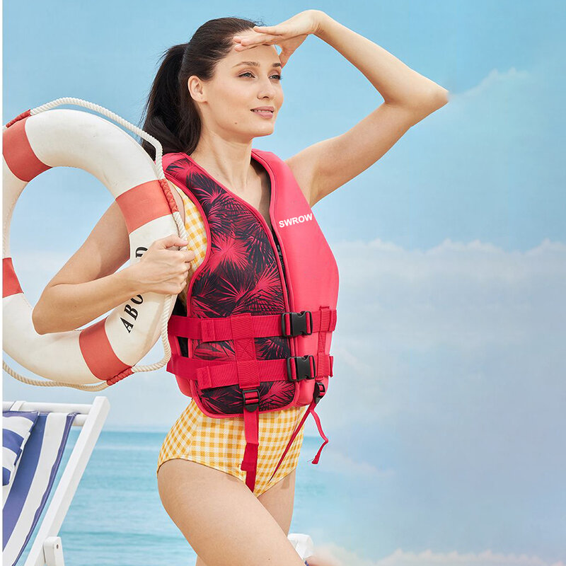 Swrow-colete salva-vidas para crianças e adultos, terno flutuabilidade para esportes aquáticos, natação e condução