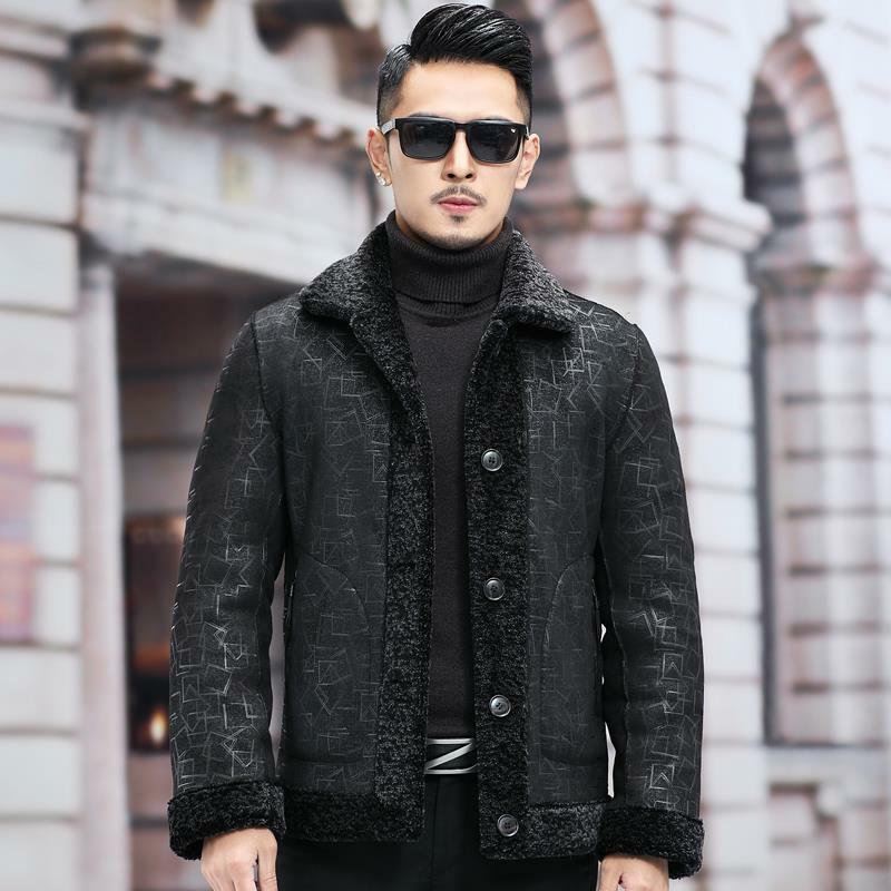 신제품 남성 겨울 리얼 모피 코트 양털 의류 남성용, 패션 슬림 양모 Erkek Mont 양면 짧은 재킷 B370, 2022