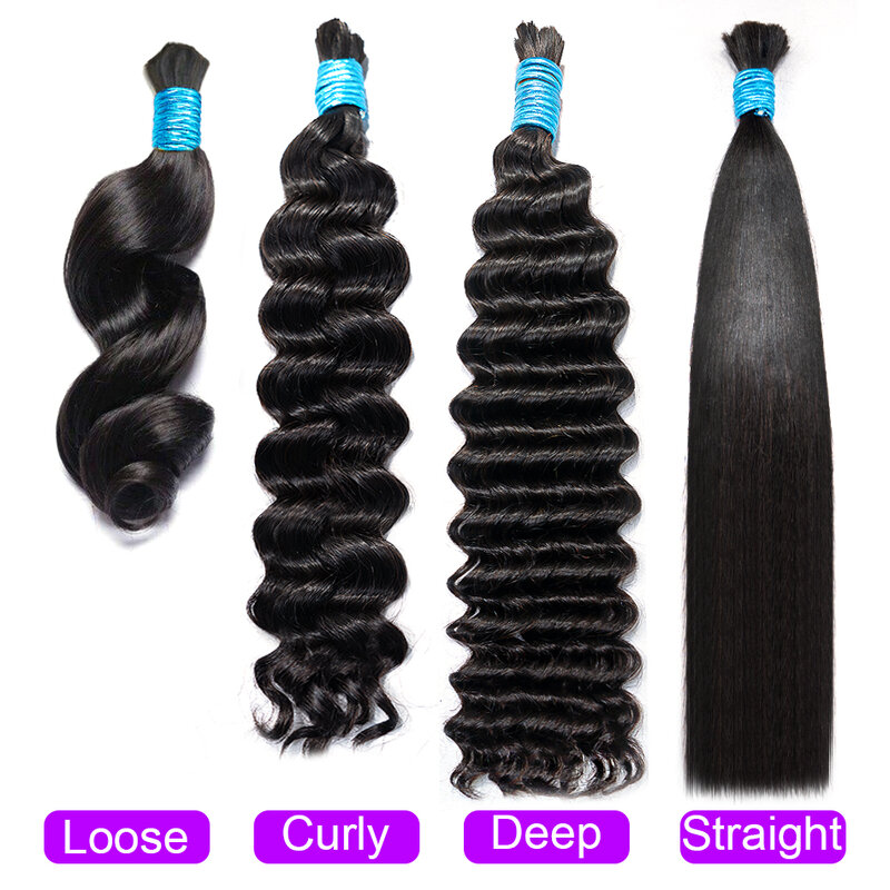 Wholesale Natural Human Hair Extension Straight Deep Indian Hair Vendor Virgin Bundles Bulk Human Hair For Braiding Dropshipping