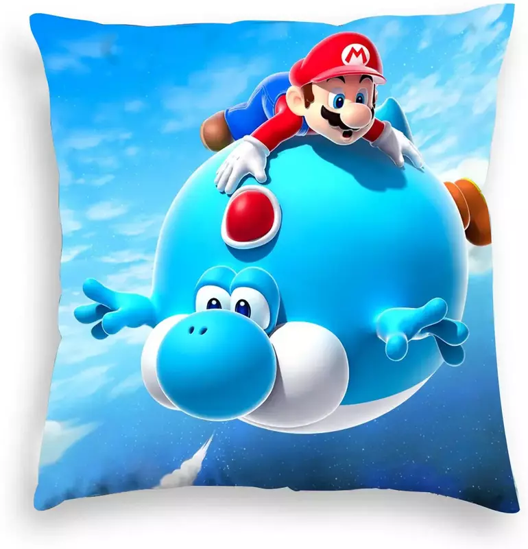 Mario Bros poszewka na poduszkę na poduszkę Kawaii Anime Super Mario pokrowce poduszki dekoracje domowe prezenty dla dzieci 45x45cm