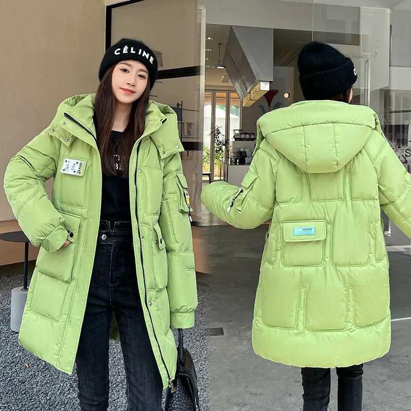 เสื้อแจ็คเก็ตฤดูหนาว Thicken Overcoat Parka ลงฝ้าย Coat กลางความยาวกลางของผู้หญิงใหม่2022เสื้อผ้าฉบับภาษาเกาหลีหลวม