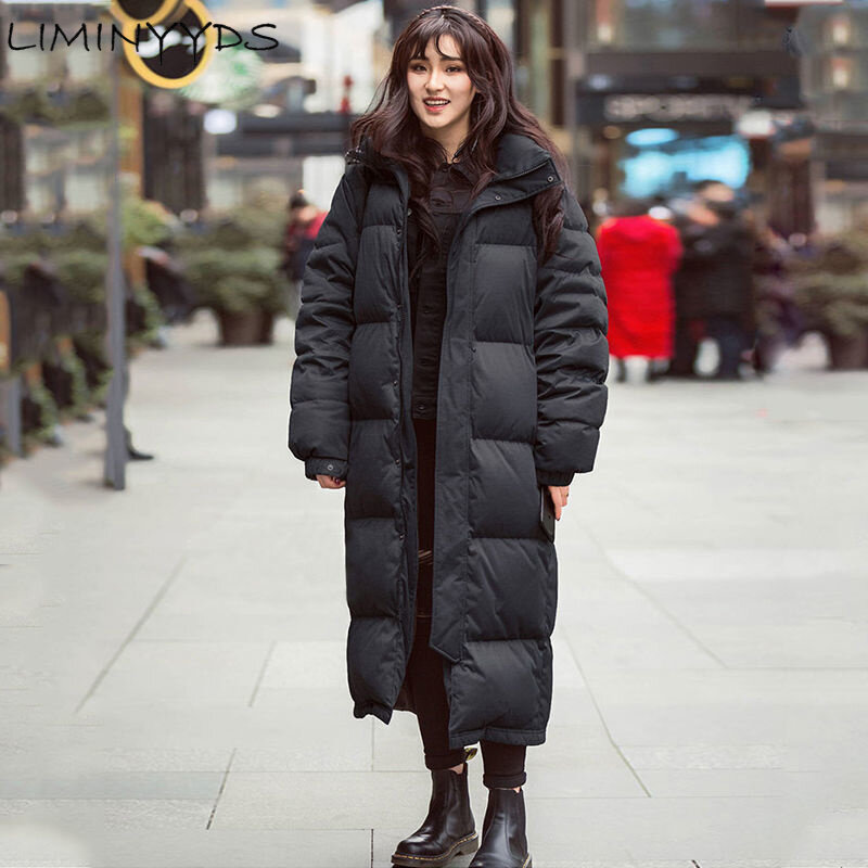여성용 후드 코트, 따뜻한 두꺼운 롱 퍼퍼, 2023 다운 재킷, 커플 모델, 파카 퀼트, 가을, 겨울