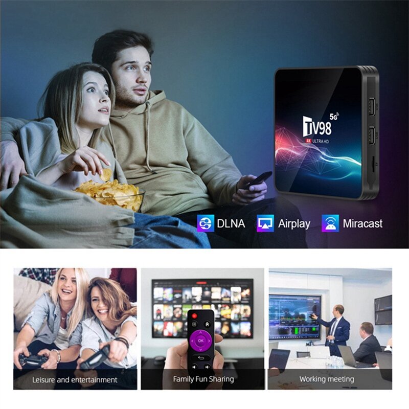 ТВ-приставка TV98 1G + 8G 2,4G & 5G Wifi Allwinner H313 4K x 2k Android 12 телеприставка TV98 медиаплеер
