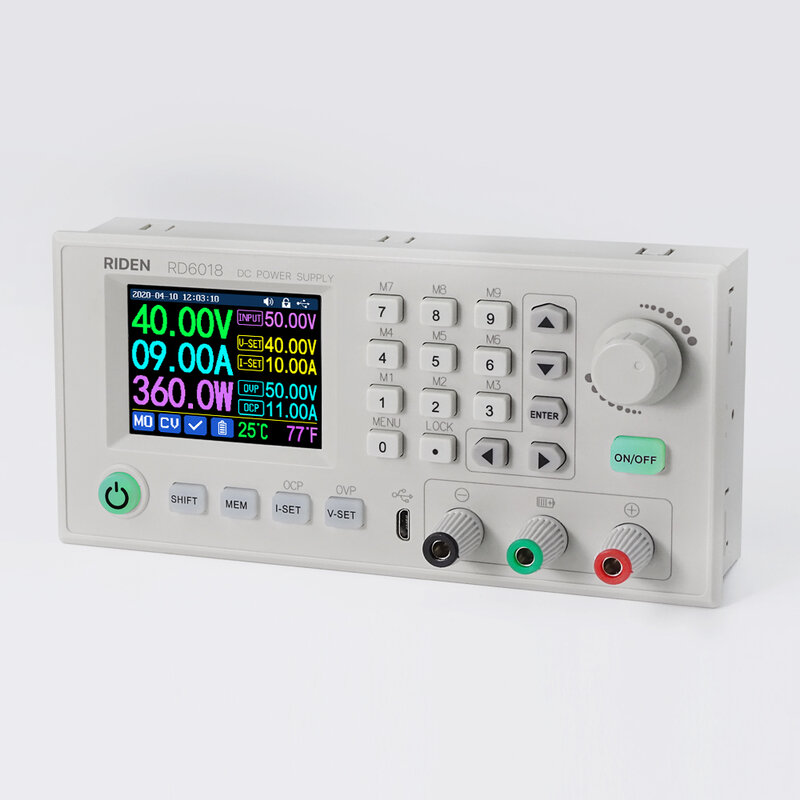 Цифровой контроллер RD USB RD6018 DC, лабораторное Регулируемое напряжение, Регулируемый источник питания 60 в 18 А для зарядки аккумулятора