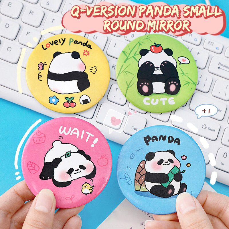 Kawaii Cartoon Panda Runds piegel stilvolle vielseitige tragbare multifunktion ale Schmink spiegel für Frauen Mädchen Geburtstags geschenke