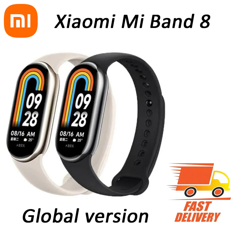 Versione globale Xiaomi Mi Band 8 monitoraggio dell'ossigeno nel sangue della frequenza cardiaca 1.62 "AMOLED Touch Display 150 + modalità Fitness batteria 190mAh