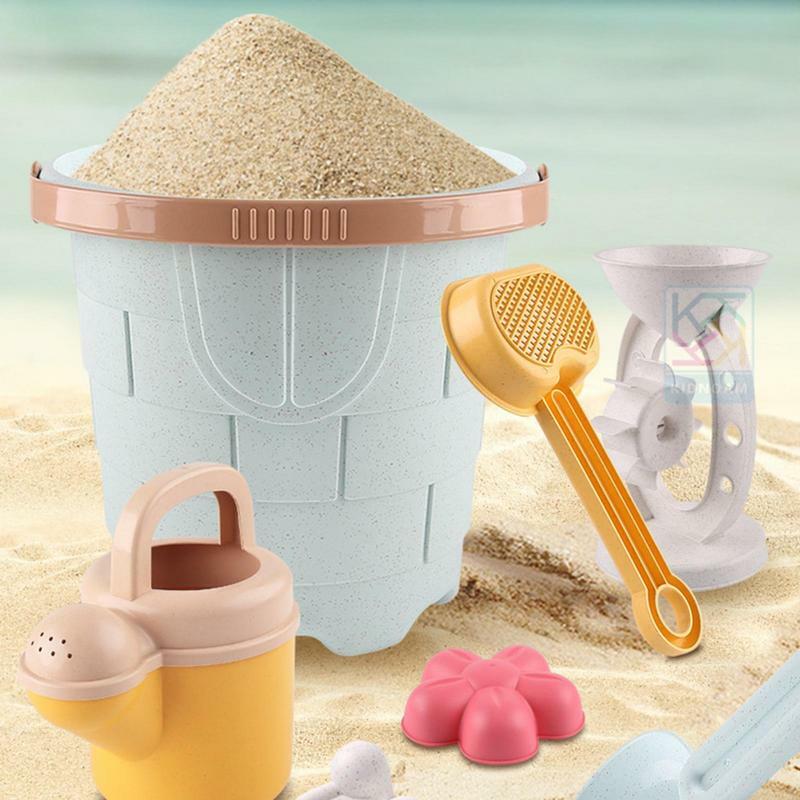 Brinquedos de areia de praia para crianças conjunto de brinquedos de areia para crianças 12 peças castelo de areia brinquedos com roda de água balde pá ferramenta kit