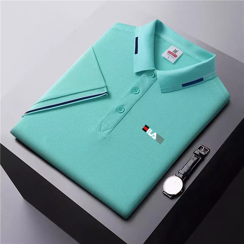 Golf New Men's Polo Shirt Summer Casual Polo Collar Slim Fit Short sleeved T-shirt Handsome Jogging Fitness Sportswear