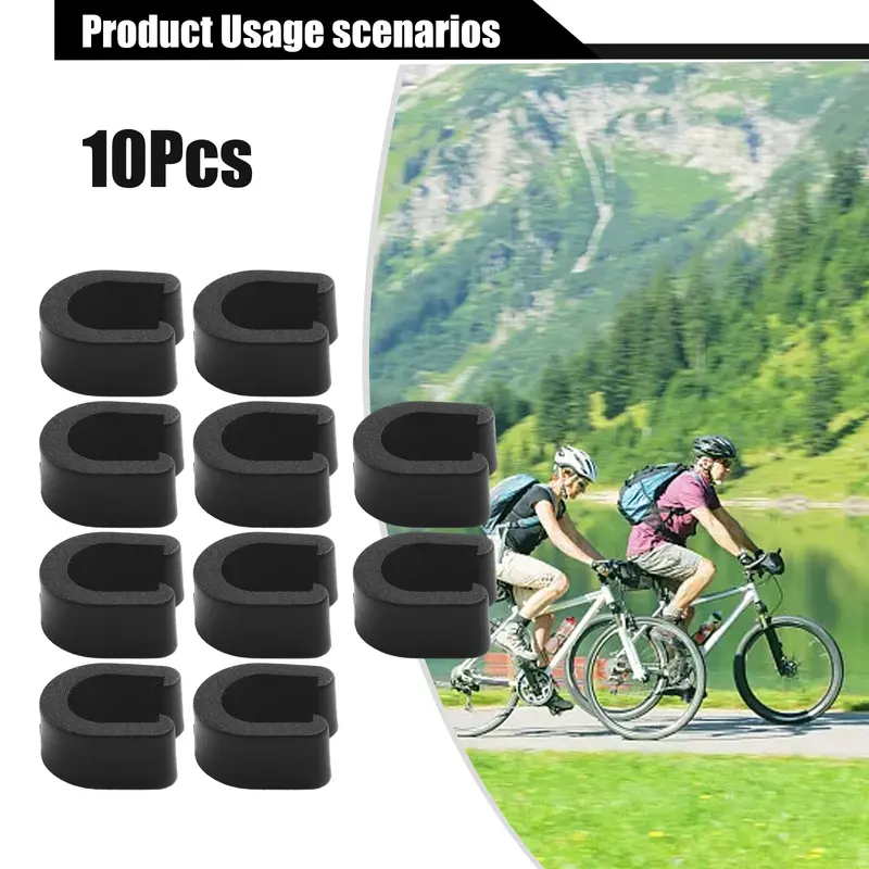 Plastic Bicycle Buckle Bicycle Buckle 10pcs/pack Bicycle C Type C-Clips Buckle Line Pipe Fixing High-quality Useful