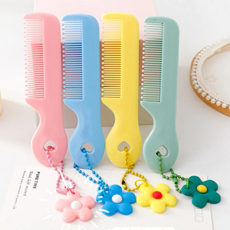 Mini cepillo de dientes redondo con flequillo sin enredos portátil de dibujos animados, peine de cepillo de pelo pequeño antitornillo para niños, cosas para niñas, 2023