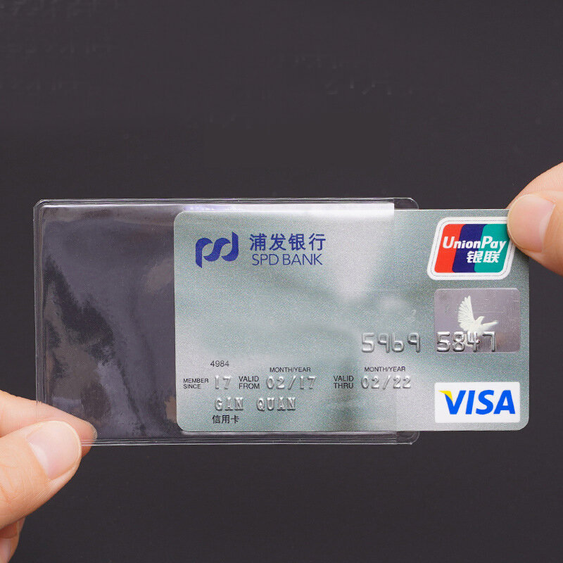 투명 카드 커버 보호 홀더, PVC 방수 신용 ID 명함 보호, 문서 ID 배지 케이스, 10 개