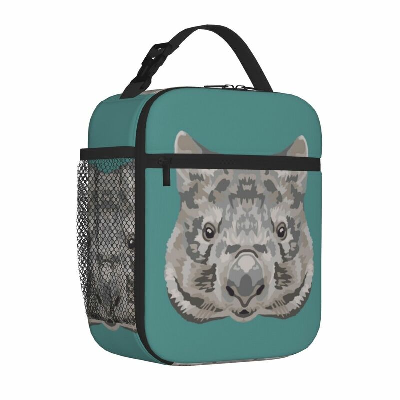 Обычная сумка для обеда Wombat Face, изолированная сумка для обеда, водонепроницаемая коробка для бенто, многоразовые сумки для пикника для женщин, для работы, для детей и школы