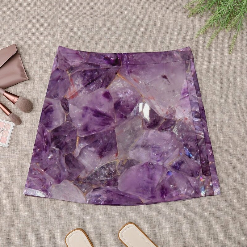 Cristales de amatista Minifalda corta para mujer, ropa coreana para mujer