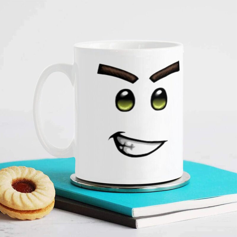 Креативные керамические кофейные кружки Face-Roblox-Fun, чайная чашка, молочные чашки, подарки, посуда для напитков, кофейная посуда